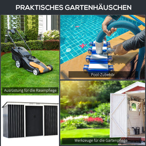 Gerätehaus mit Schiebetür und Lüftung Stahl dunkelgrau