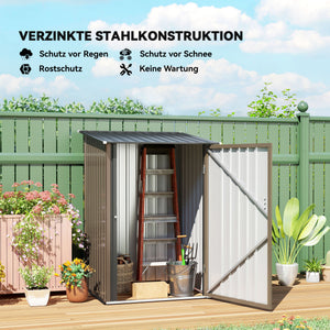 Geräteschuppen Metall für Garten 100x103x160cm braun