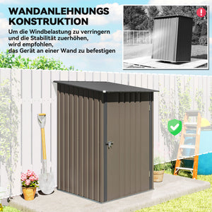 Geräteschuppen Metall für Garten 100x103x160cm braun