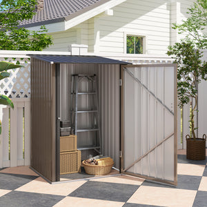 Geräteschuppen Metall für Garten 100x103x160cm braun