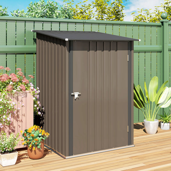 Geräteschuppen Metall für Garten 100x103x160cm braun