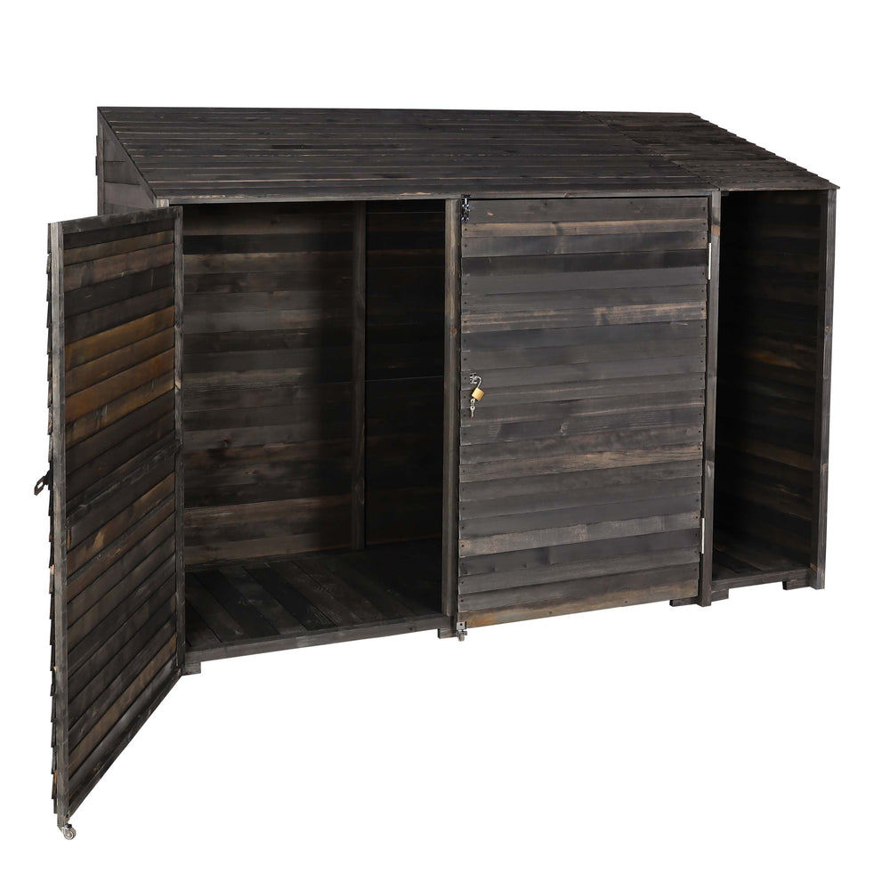 Geräteschuppen Holz anthrazit-grau, 180x250x93cm, MVG-zertifiziert