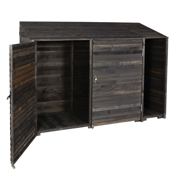 Geräteschuppen Holz anthrazit-grau, 180x250x93cm, MVG-zertifiziert