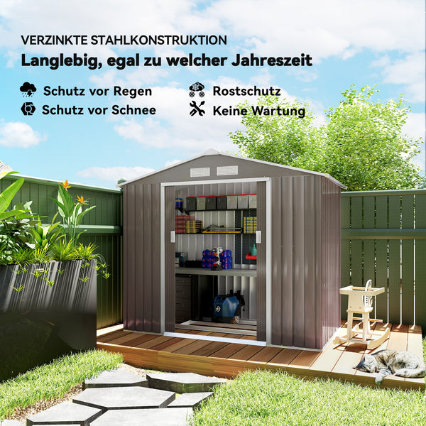 Geräteschuppen Metall mit Schiebetüren ca 2x1m grau