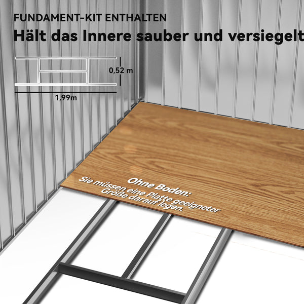 Geräteschuppen Metall mit Schiebetüren ca 2x1m grau