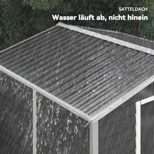 Geräteschuppen Metall wetterfest abschliessbar dunkelgrau