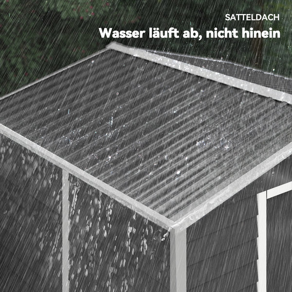 Geräteschuppen Metall wetterfest abschliessbar dunkelgrau
