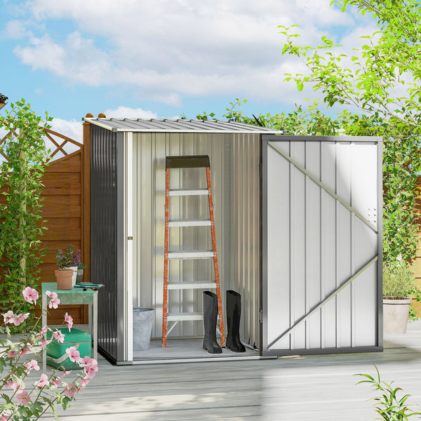 Geräteschuppen Metall klein für Garten grau