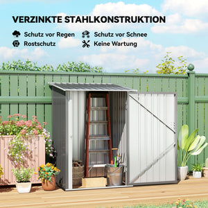 Geräteschuppen Metall klein für Garten grau