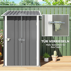 Geräteschuppen Metall klein für Garten grau