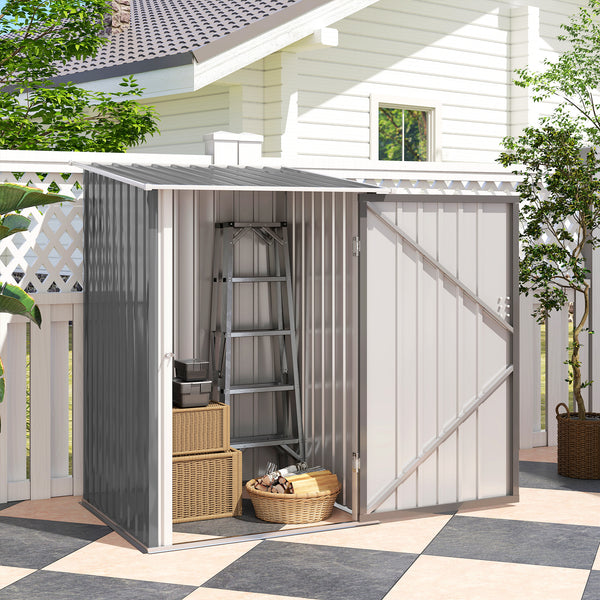 Geräteschuppen Metall klein für Garten grau