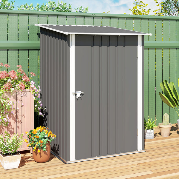 Geräteschuppen Metall klein für Garten grau