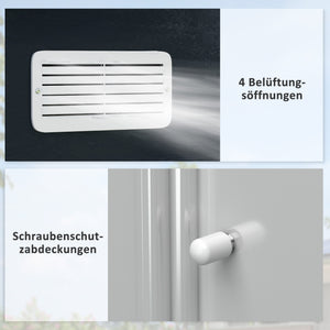 Geräteschuppen Metall mit Schiebetüren für Garten grau