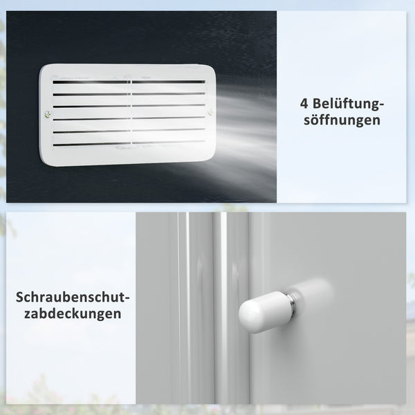 Geräteschuppen Metall mit Schiebetüren für Garten grau