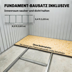 Geräteschuppen Metall mit Schiebetüren für Garten hellgrün