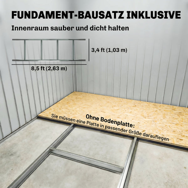 Geräteschuppen Metall mit Schiebetüren für Garten hellgrün