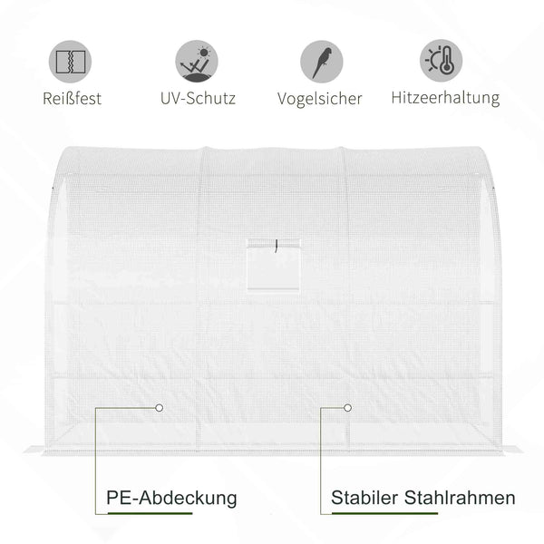 Gewächshaus mit 3 Etagen UV-beständig für Garten und Balkon