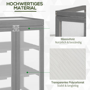 Gewächshaus 3-stufig wetterfest Dunkelgrau