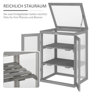 Gewächshaus 3-stufig wetterfest Dunkelgrau
