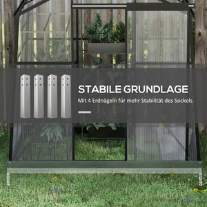 Gewächshaus Aluminium 131x192x203cm Treibhaus 2.51m²