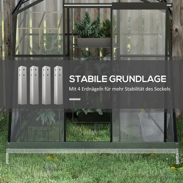 Gewächshaus Aluminium 131x192x203cm Treibhaus 2.51m²