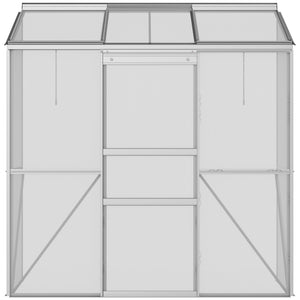Gewächshaus Anbau mit Schiebetür und Dachfenster Polycarbonat