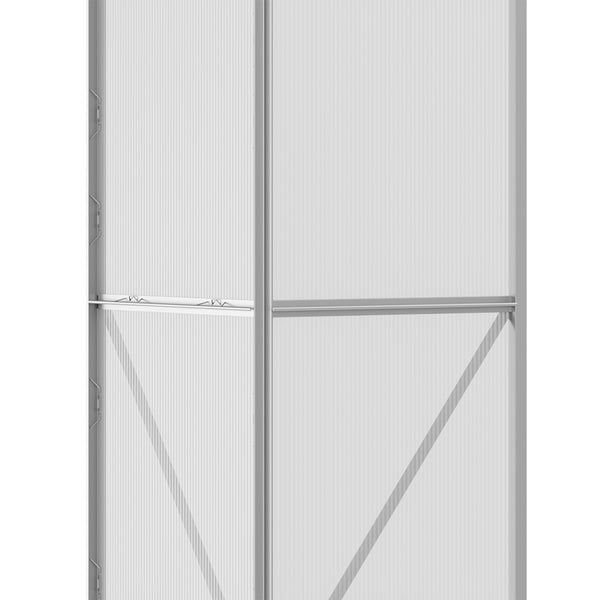 Gewächshaus Anbau mit Schiebetür und Dachfenster Polycarbonat