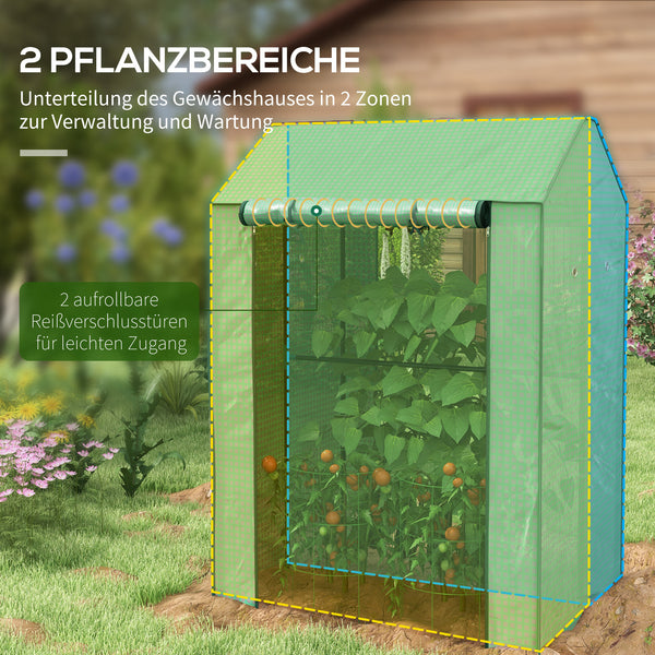 Gewächshaus Frühbeet wetterfest mit aufrollbarer Tür grün