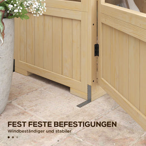 Gewächshaus mit Regal und Dachfenster aus Holz und Acryl