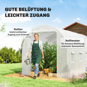 Gewächshausfolie wasserdicht UV Schutz reissfest mit Tür 4x2m