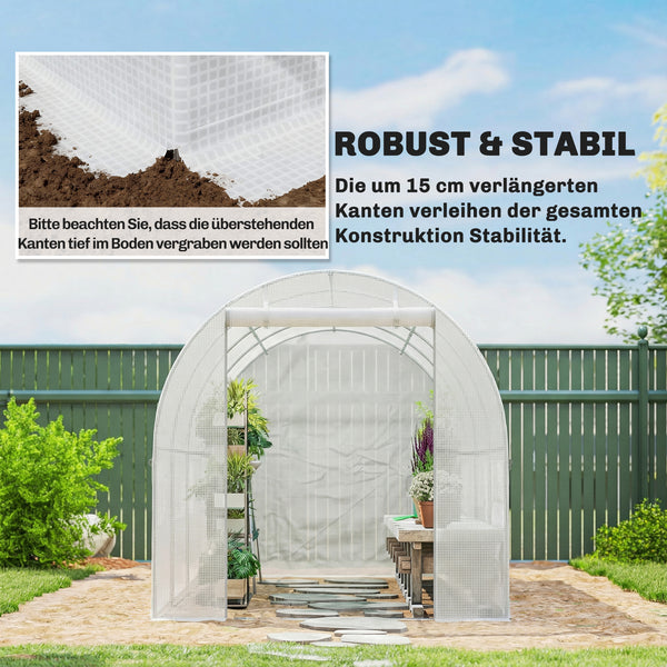 Gewächshausfolie wasserdicht UV Schutz reissfest mit Tür 4x2m