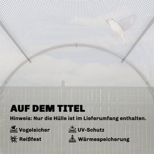 Gewächshausfolie wasserdicht UV Schutz reissfest mit Tür 4x2m
