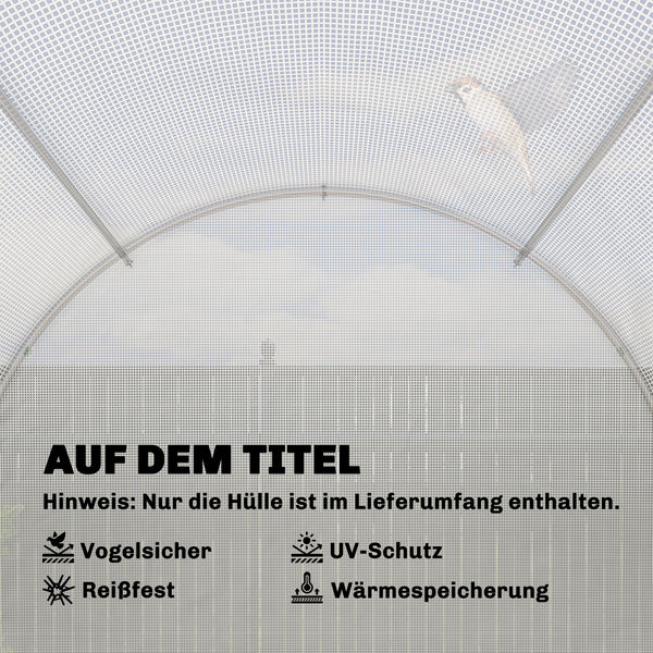 Gewächshausfolie wasserdicht UV Schutz reissfest mit Tür 4x2m