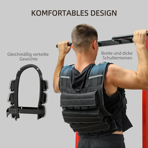 Adjustable 20kg weight vest with reflective stripes