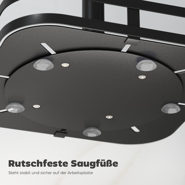Gewürzregal drehbar 2-stufig für die Küche Metall schwarz