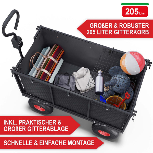 Gitter-Bollerwagen 550kg Transportwagen 205 Liter Volumen