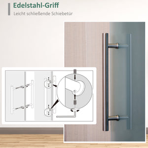 Glasschiebetür satiniert mit Griffstange 90x205cm