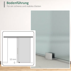 Glasschiebetür satiniert mit Griffstange 90x205cm