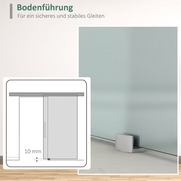 Glasschiebetür satiniert mit Griffstange 90x205cm