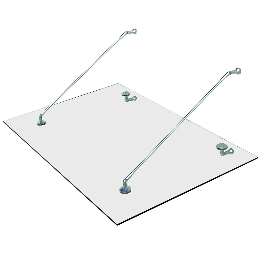 Glasvordach mit Edelstahl und gehärtetem Glas 150x90cm