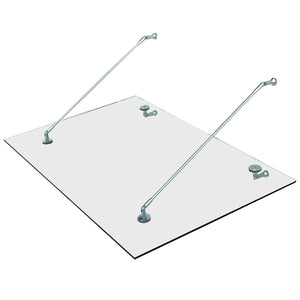 Glasvordach mit Edelstahl und gehärtetem Glas 150x90cm