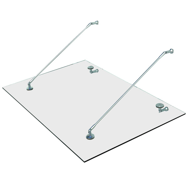 Glasvordach mit Edelstahl und gehärtetem Glas 150x90cm