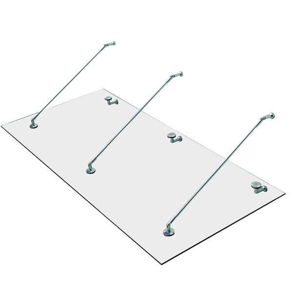 Glasvordach für Haustür mit gehärtetem Glas Edelstahl 200x90cm