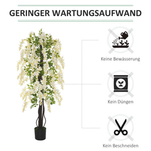 Glyzinie Kunstpflanze im Topf für Wohnzimmer 165cm