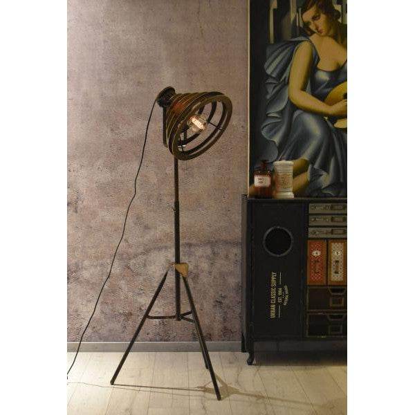 STEHLAMPE MID-CENTURY FABRIK LEUCHTE STANDLEUCHTE RETRO LAMPE METALL