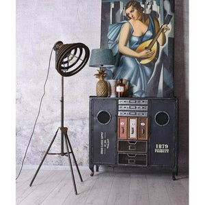 STEHLAMPE MID-CENTURY FABRIK LEUCHTE STANDLEUCHTE RETRO LAMPE METALL