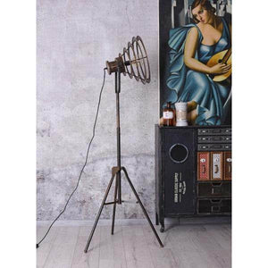 STEHLAMPE MID-CENTURY FABRIK LEUCHTE STANDLEUCHTE RETRO LAMPE METALL
