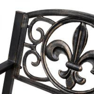Schaukelstuhl Gartenstuhl antik Metall Bronze