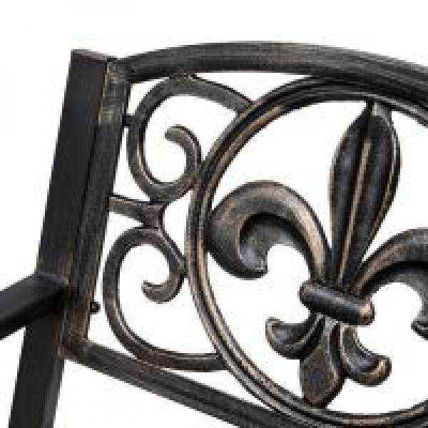 Schaukelstuhl Gartenstuhl antik Metall Bronze