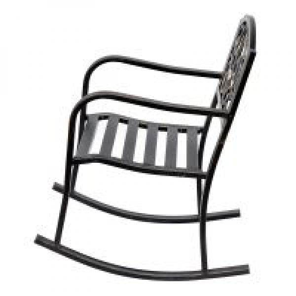 Schaukelstuhl Gartenstuhl antik Metall Bronze